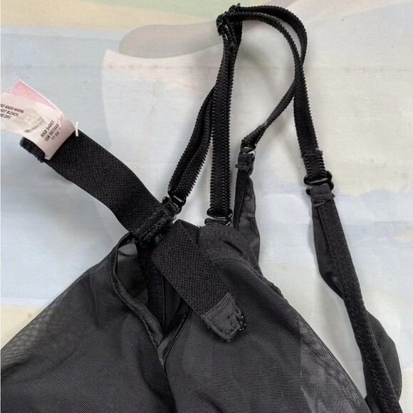 Victoria's Secret Black Mesh Underwire babydoll 36C Rose Embroidered VTG New - Picture 11 of 12